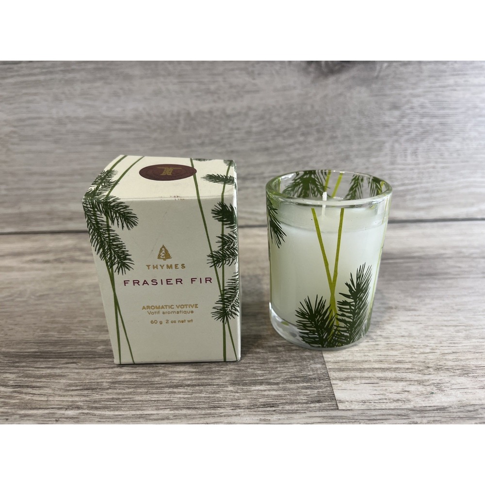 Thymes FRASIER FIR Aromatic‎ Votive Candle Scented 2 oz Unused In Box